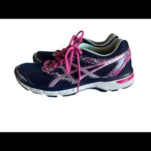 ASICS Gel Kayona 22 Sneaker Running Shoe Navy Pink Green Women’s Sz 8.5 Medium
